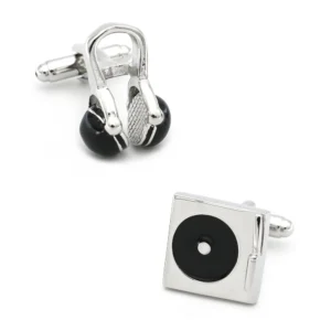 DJ Cufflinks – Headphones & Turntable