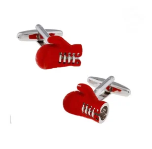 Red Boxing Gloves Lace-Up Cufflinks
