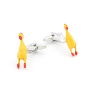 Rubber Chicken Dog Toy Cufflinks
