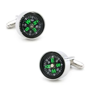 Silver Compass Cufflinks