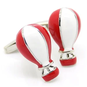 Elegant Hot Air Balloon Cufflinks Red