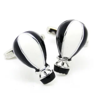 Elegant Black Hot Air Balloon Cufflinks