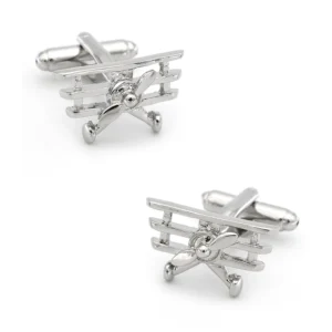 Silver Airplane Cufflinks