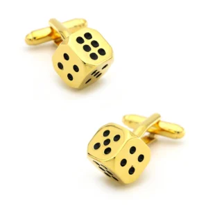 Dice Cufflinks in Gold or Silver