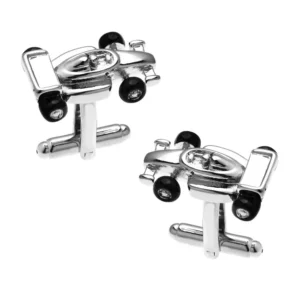 Silver Formula 1 Car Cufflinks