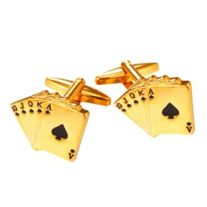 Royal Flush Spades Poker Cufflinks