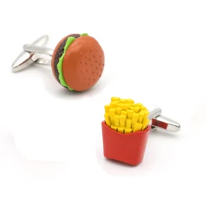 Hamburger and French Fries Cufflinks