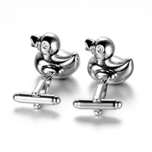 Silver Color Duck Cufflinks